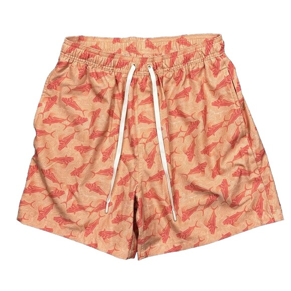 Huk Mens Orange Pursuit Volley Rooster Wake Mesh Liner Swim Trunks Size M - Picture 2 of 10